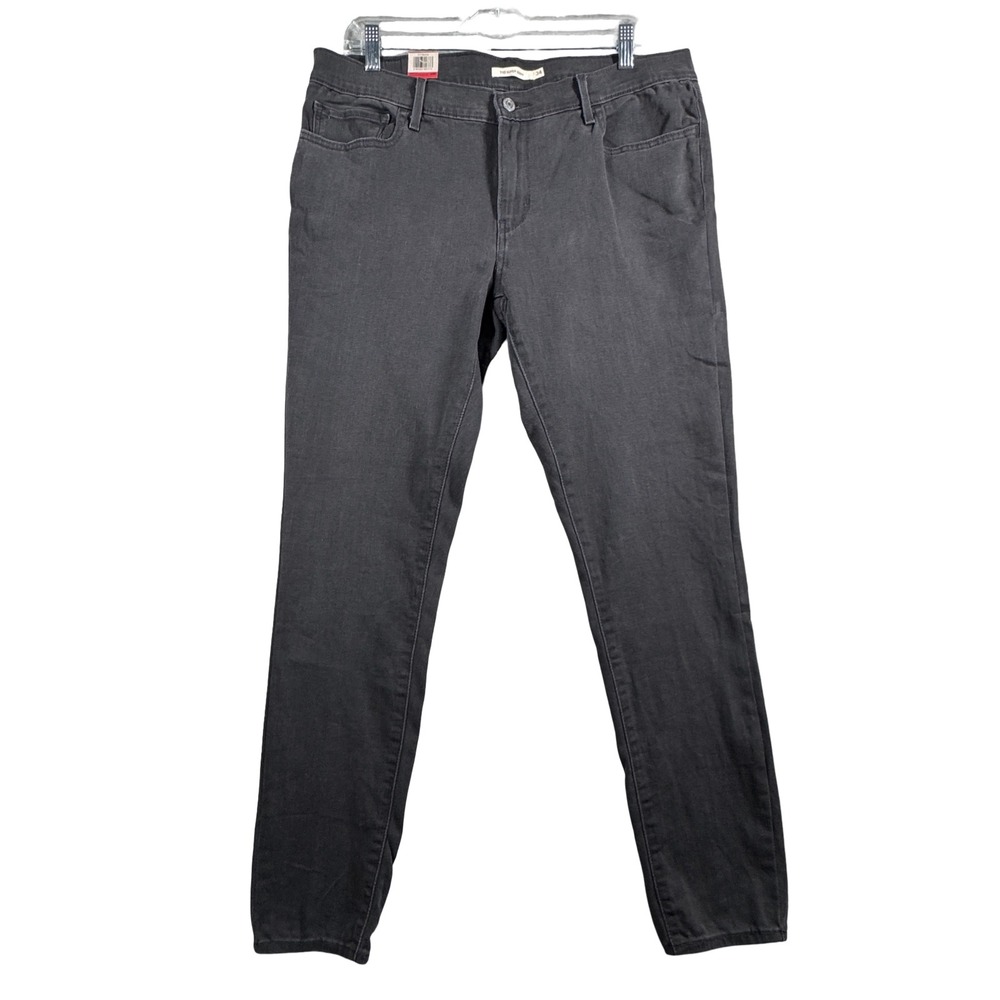 Levis 710 Super Skinny Jeans Womens Size 34 Mid Rise Gray Denim Grunge Neutral